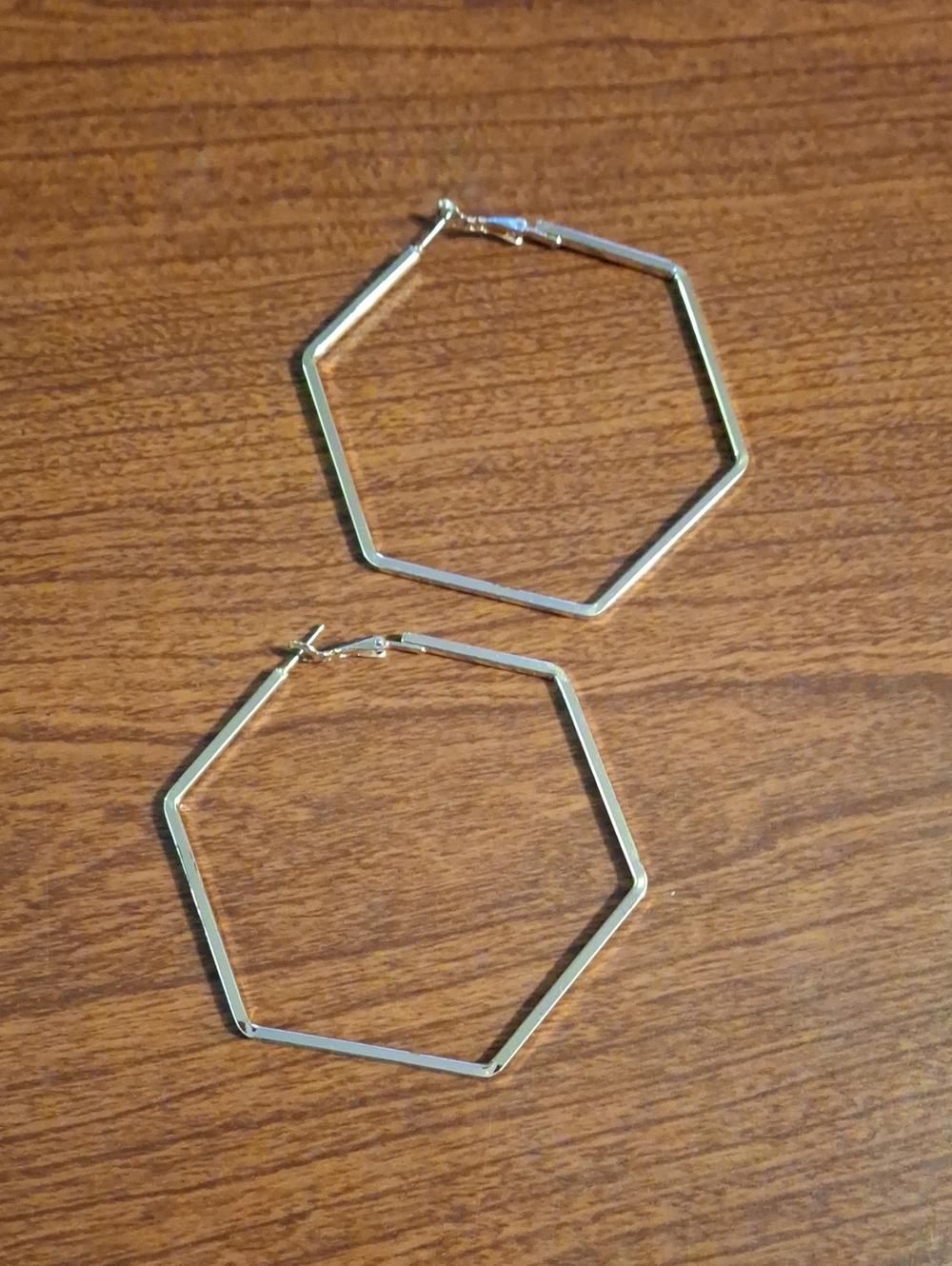 Gold Hexagon Hoop Earrings - Women Jewelry
